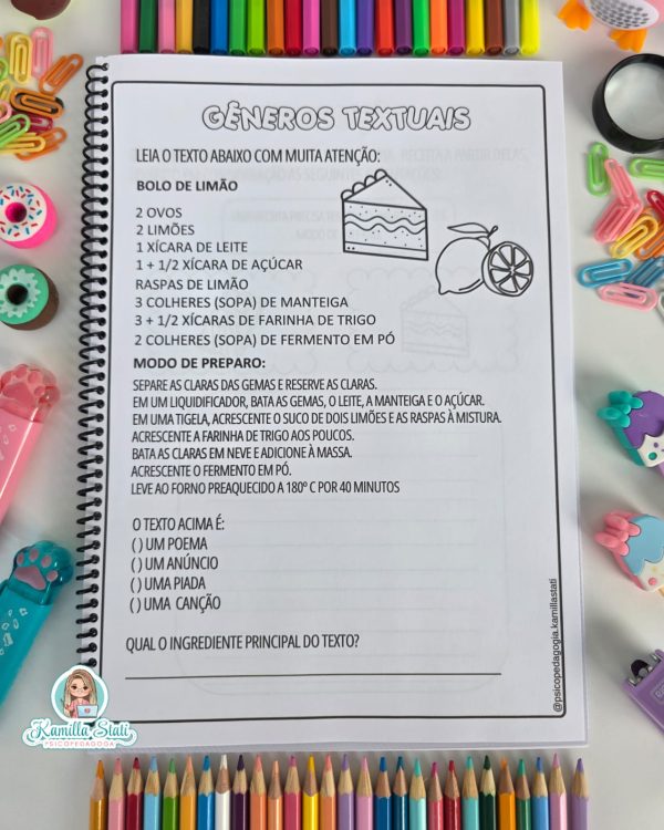 Apostila de gêneros textuais com interpretação: fase de alfabetização - Imagem 9