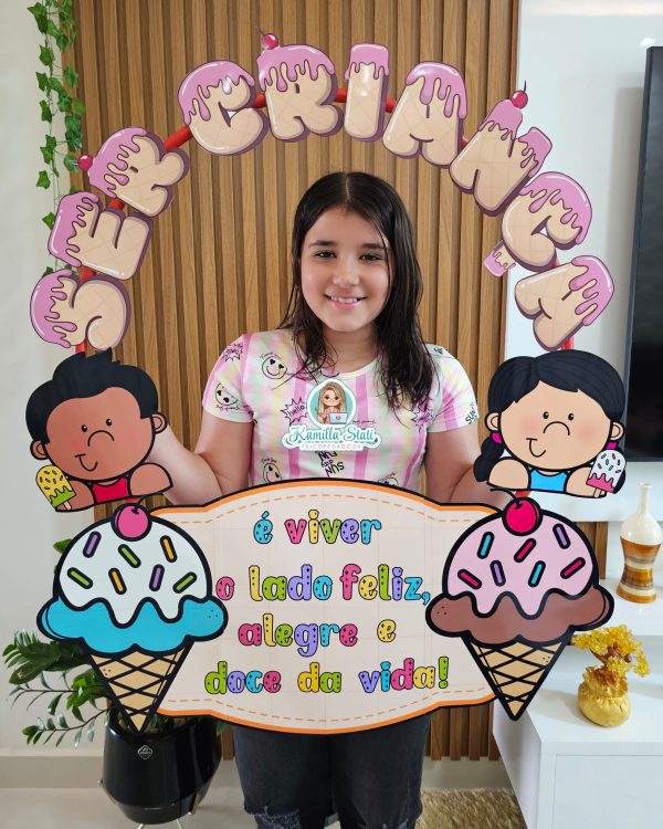 Bambolê para foto dia das crianças sorvete