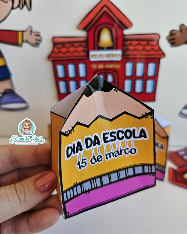 Caixinha lápis: dia da escola