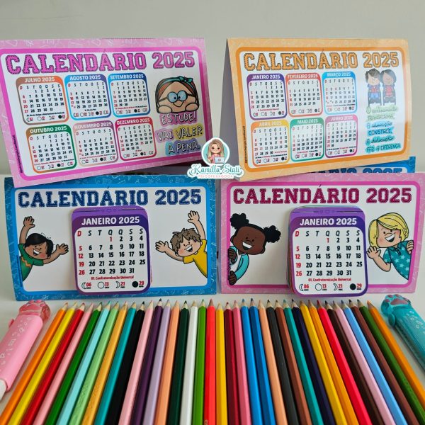 Calendário de mesa interativo 2025