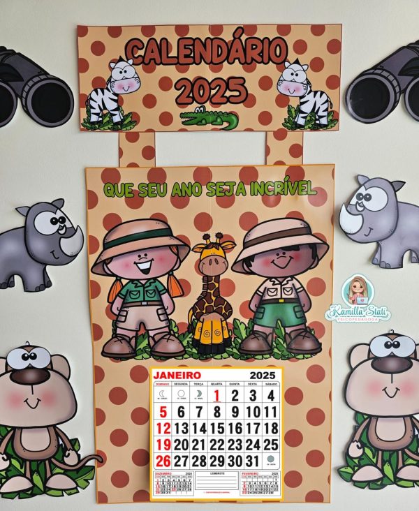 Calendário de parede 2025 Safari