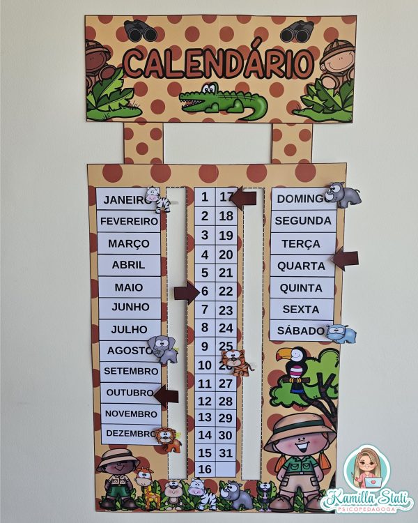 Calendário de parede Safari