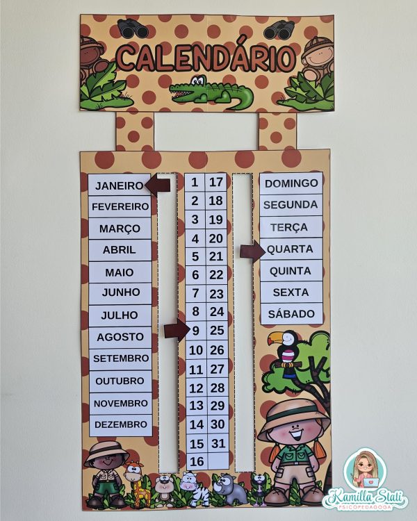 Calendário de parede Safari - Imagem 3
