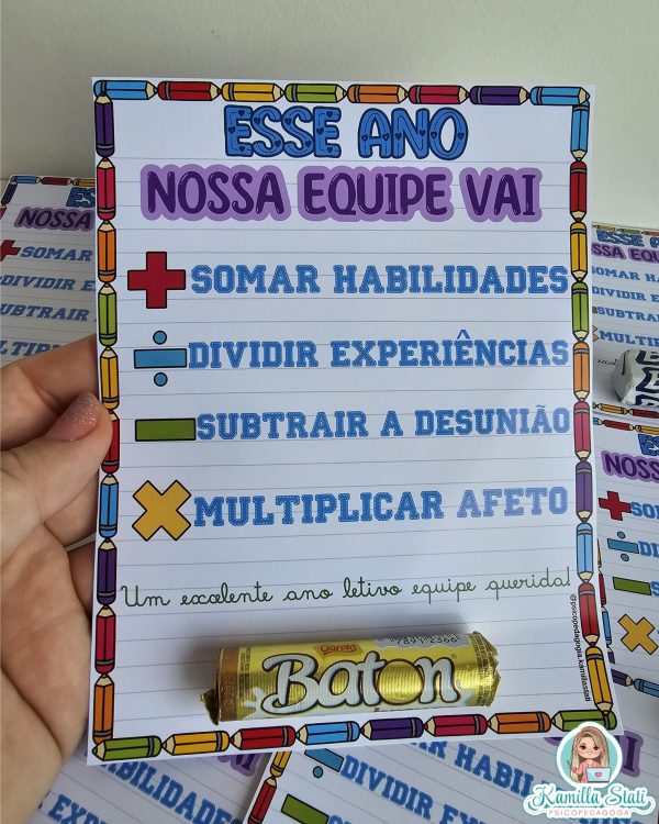 Cartãozinho para equipe escolar - Imagem 2