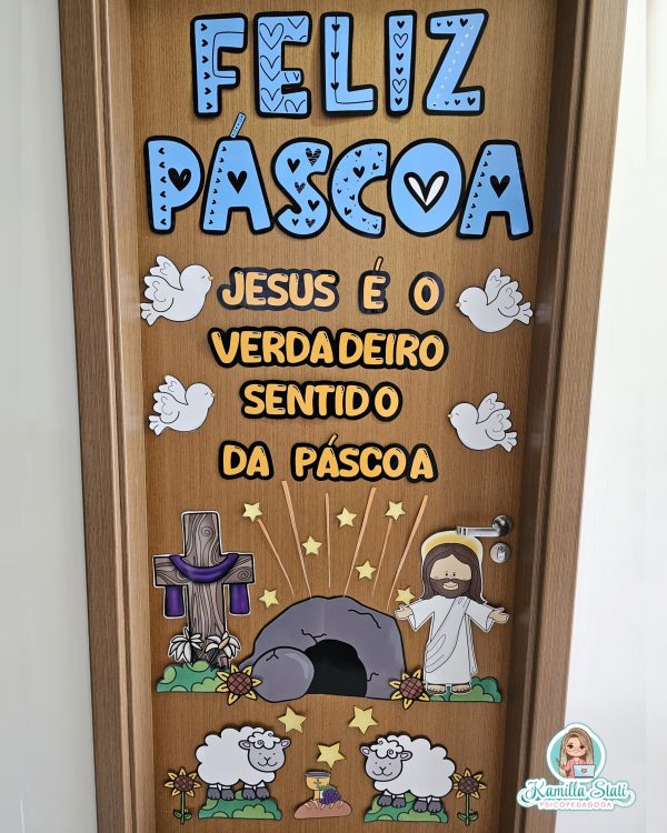 Decoração de porta páscoa cristã - Imagem 2