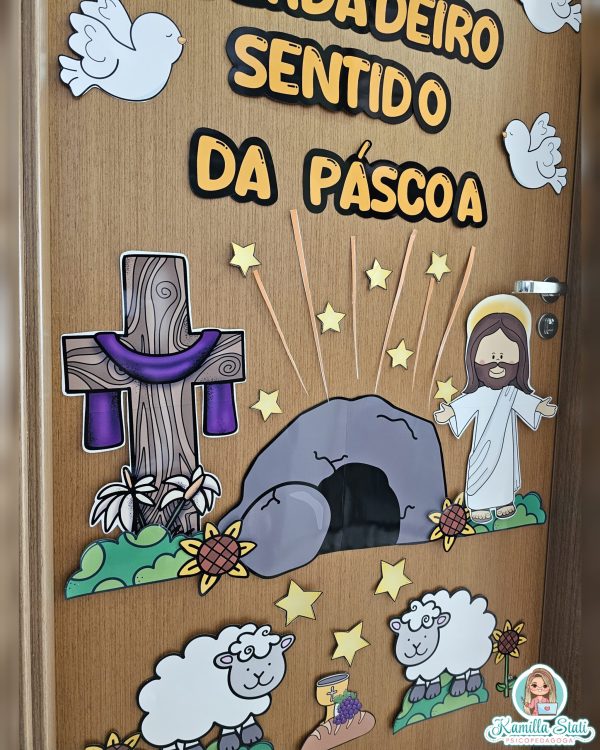 Decoração de porta páscoa cristã - Imagem 3