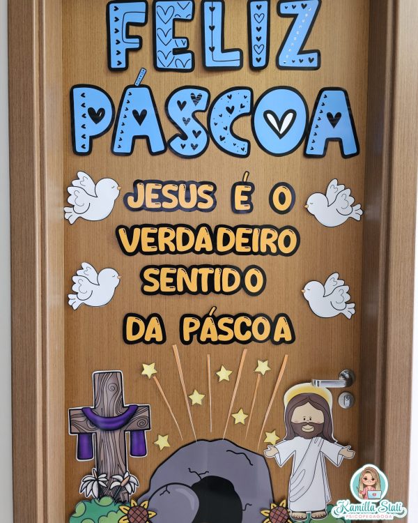 Decoração de porta páscoa cristã - Imagem 4
