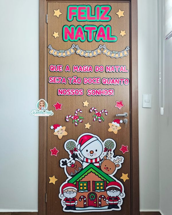 Decoração de porta Doce Natal