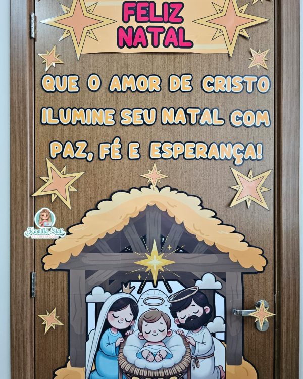 Decoração de porta Natal Cristão - Imagem 2