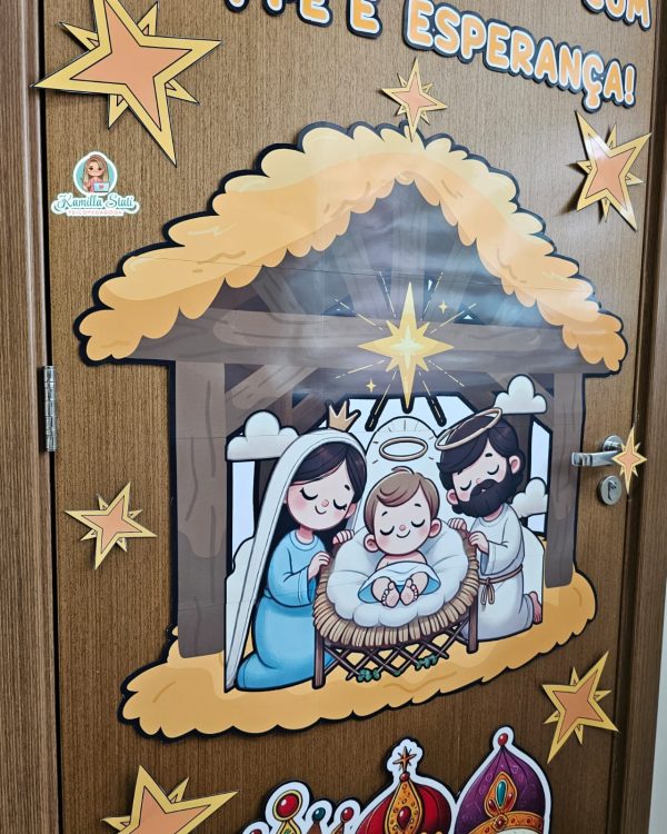 Decoração de porta Natal Cristão - Imagem 4