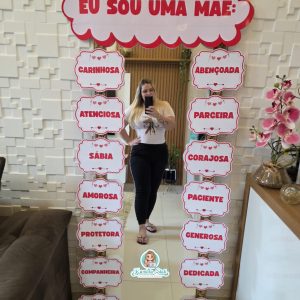 Espelho das afirmações dia das mães vermelho