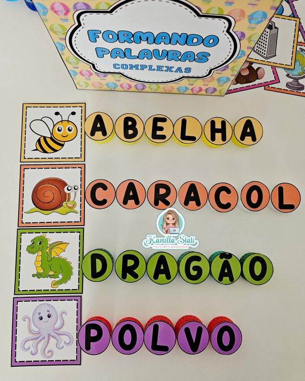 Formando palavras complexas com tampinhas