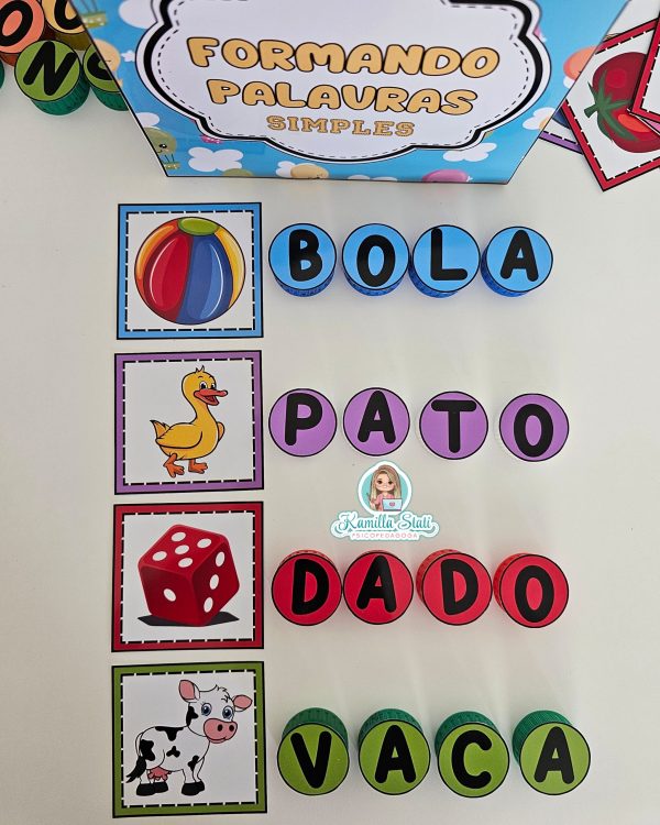 Formando palavras simples com tampinhas - Imagem 2