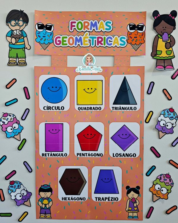 Banner das formas geométricas: doce aventura