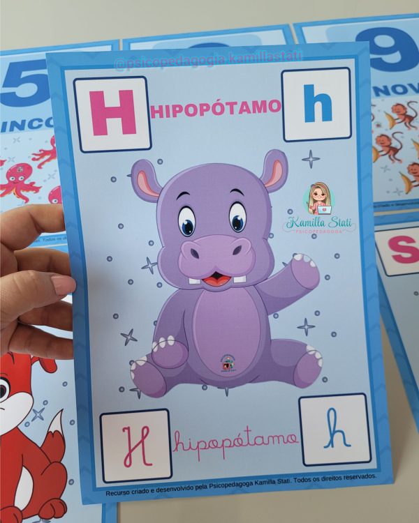 Kit alfabeto e números de parede animais - Imagem 3