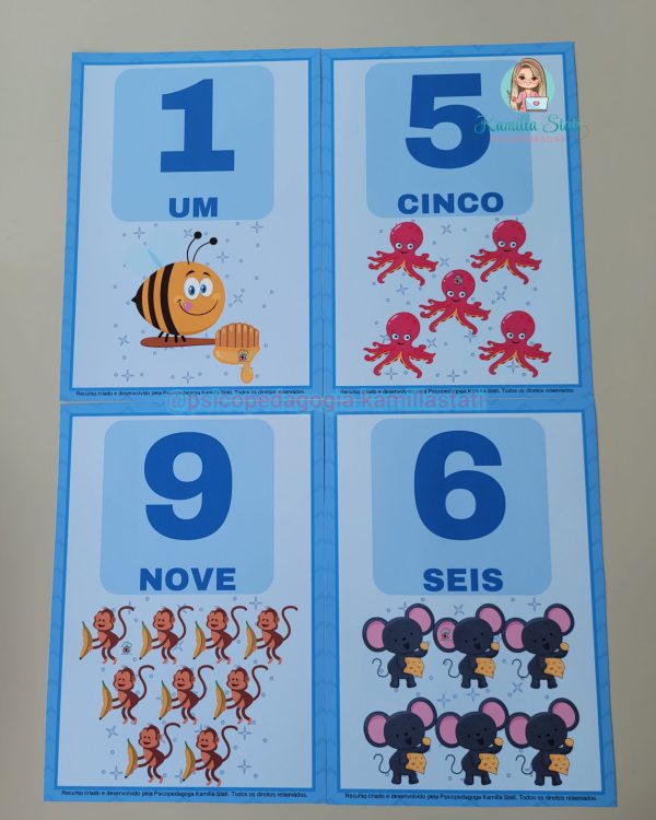 Números de parede animais
