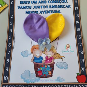 Cartão balão volta às aulas