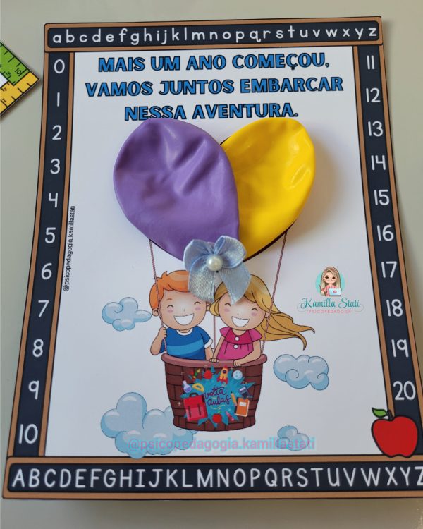 Cartão balão volta às aulas