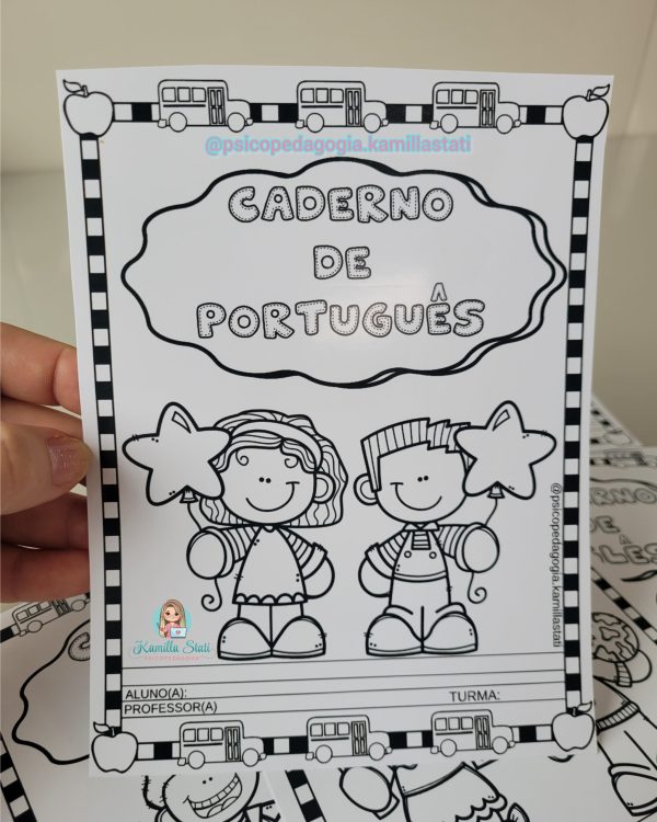 Capa de caderno: matérias para colorir - Imagem 3