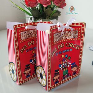 Caixinha para pipoca: dia do circo