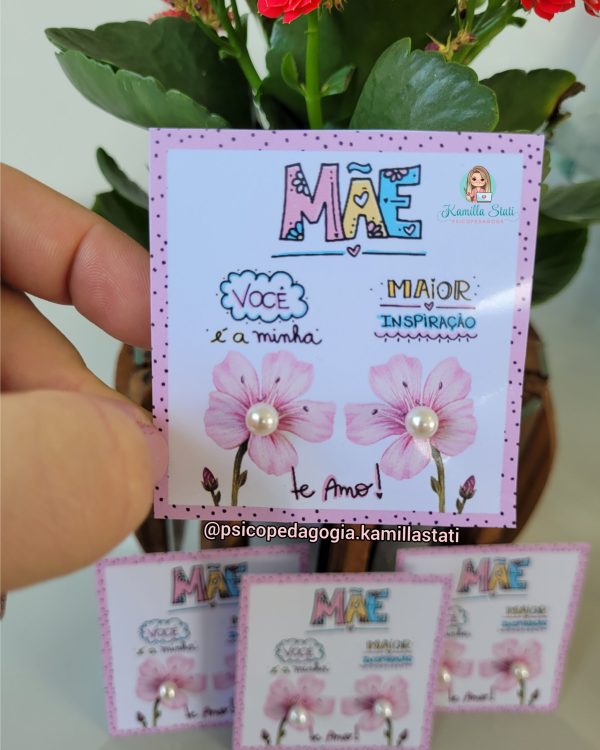 Cartãozinho: brinco na flor - Imagem 2