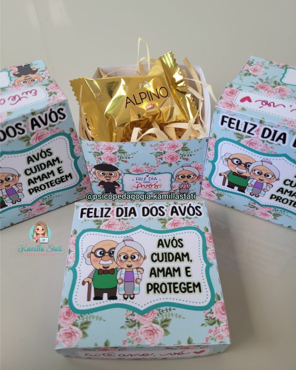 Caixinha para chocolate: dia dos avós