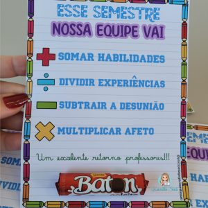 Cartão bom retorno professores