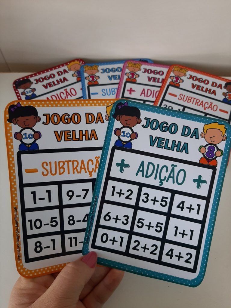 Jogo da velha: adição e subtração - Abc Pedagógico Infantil