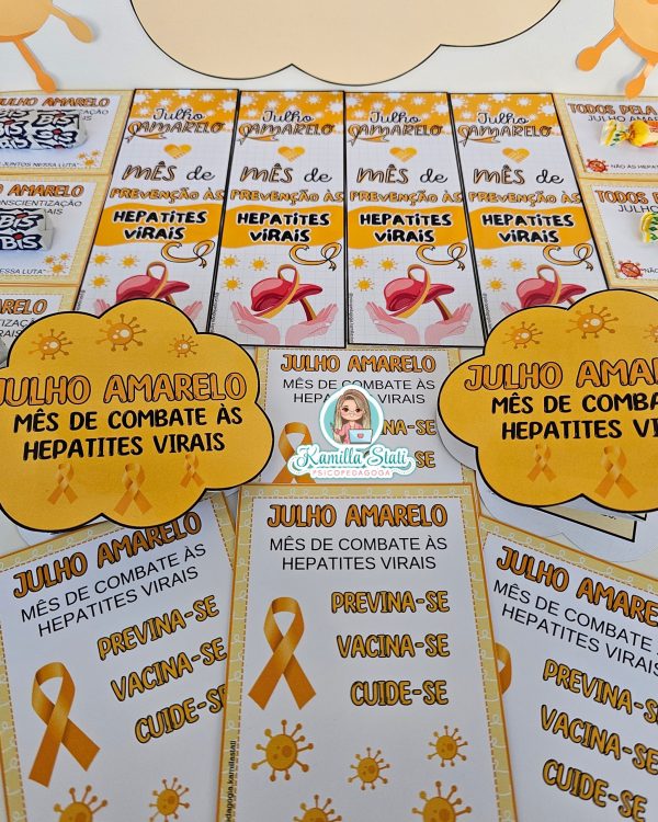 Kit cartõezinhos julho amarelo - Imagem 2