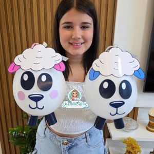 Lembrancinha Páscoa Ovelha com bexiga