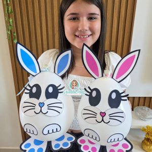 Lembrancinha páscoa coelho com bexiga