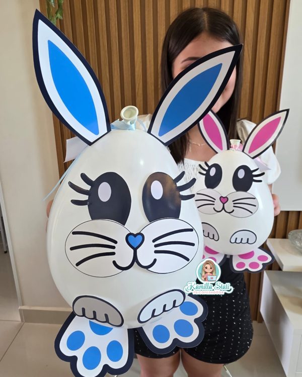 Lembrancinha páscoa coelho com bexiga - Imagem 2