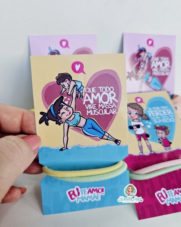 Lembrancinha rabicó de cabelo dia das mães fitness - Imagem 4