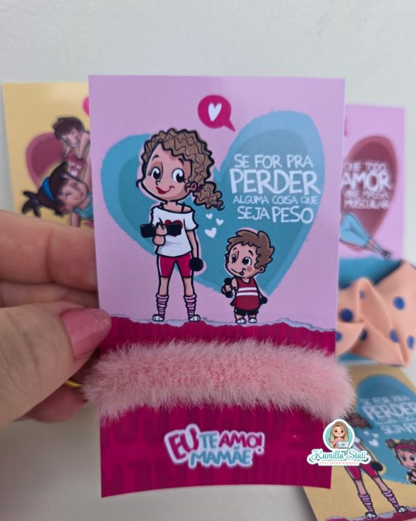 Lembrancinha rabicó de cabelo dia das mães fitness - Imagem 5