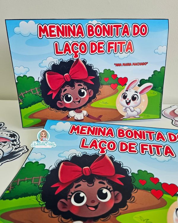 Livro 3d menina bonita do laço de fita