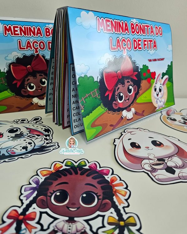 Livro 3d menina bonita do laço de fita - Imagem 8