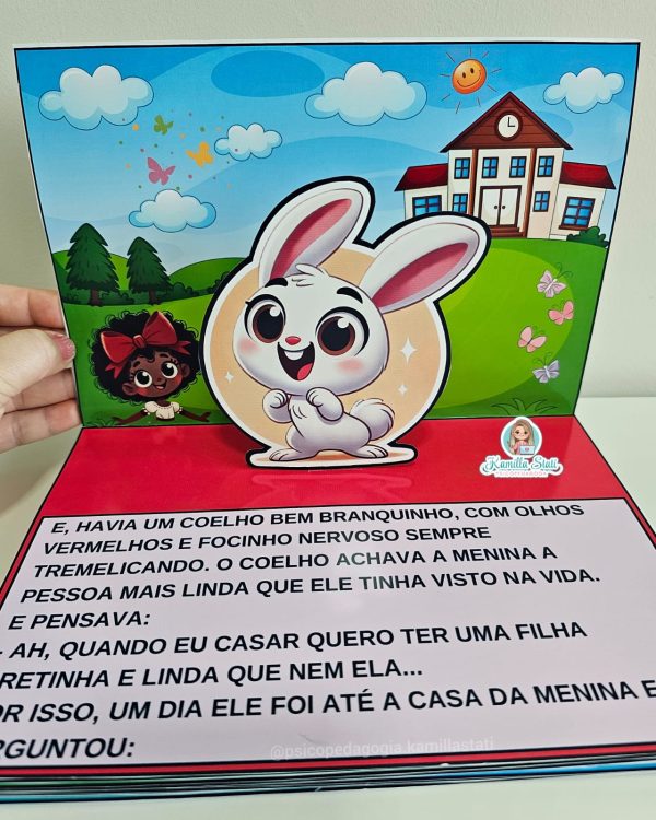 Livro 3d menina bonita do laço de fita - Imagem 3