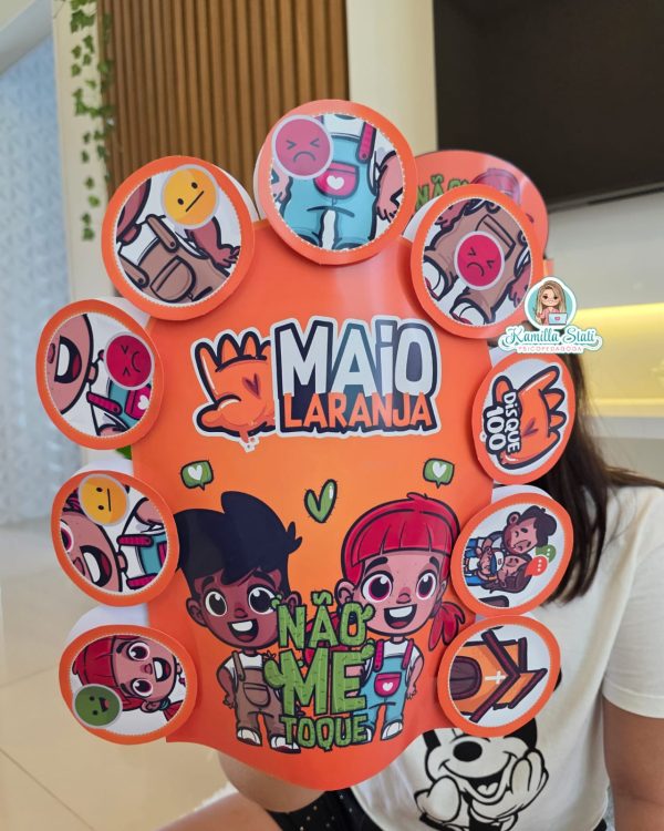 Luva Maio Laranja Não me toque - Imagem 2