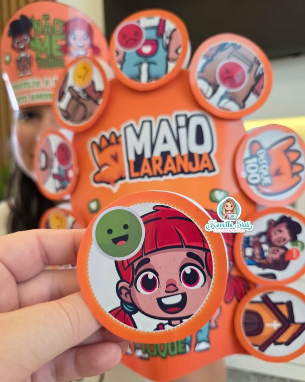 Luva Maio Laranja Não me toque - Imagem 4