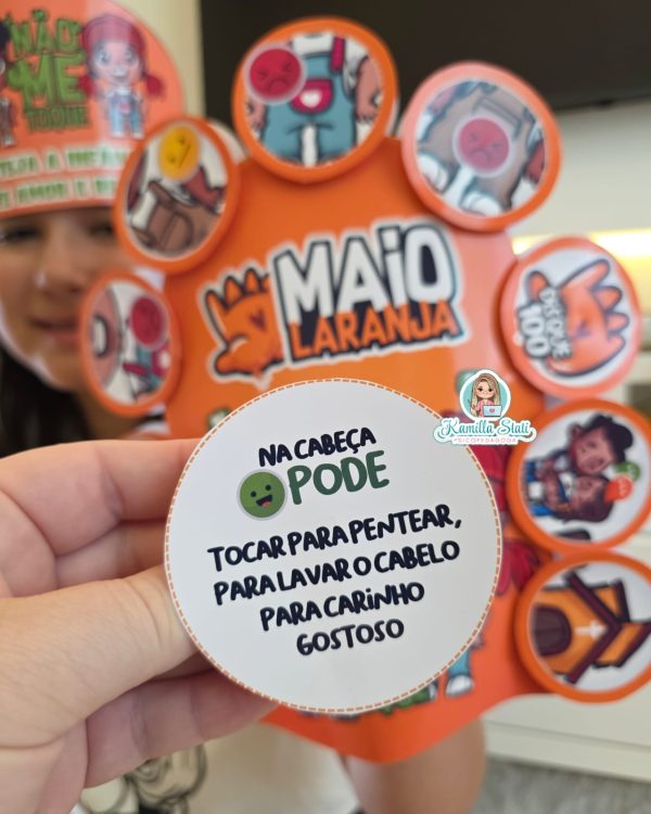 Luva Maio Laranja Não me toque - Imagem 5