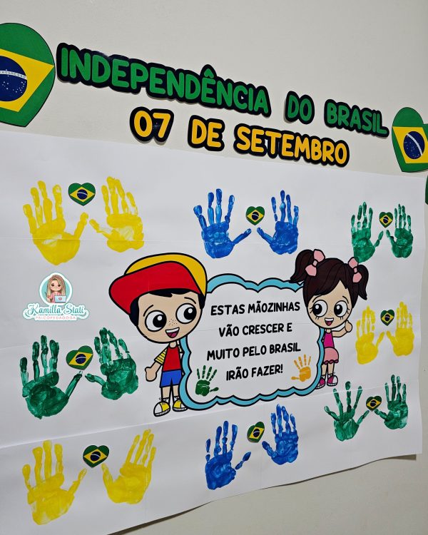 Mural das mãozinhas 07 de setembro: independência do Brasil