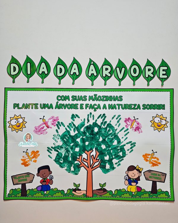 Mural das mãozinhas dia da árvore
