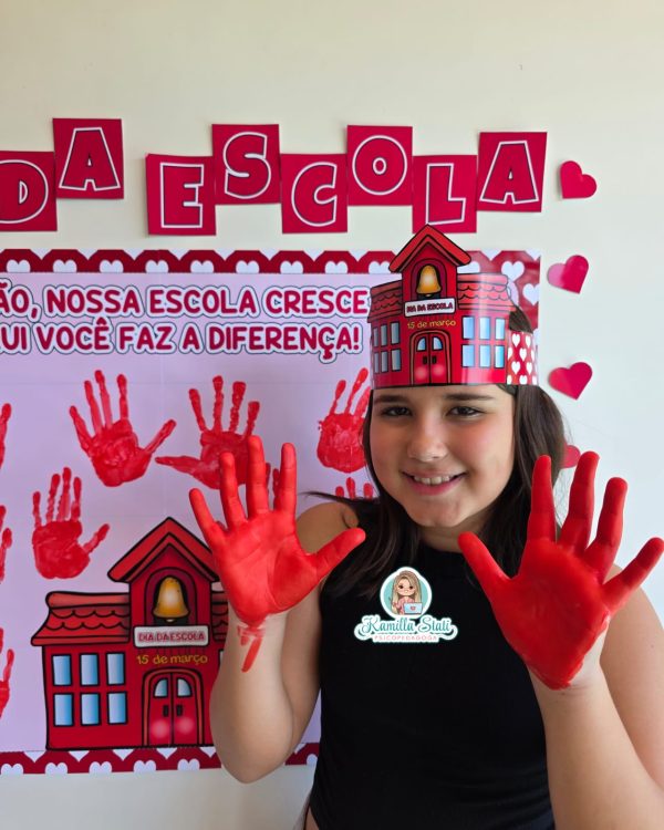 Mural das mãozinhas dia da escola - Imagem 3