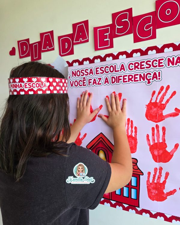 Mural das mãozinhas dia da escola - Imagem 4