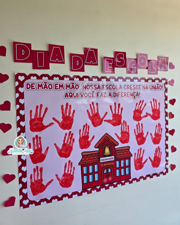 Mural das mãozinhas dia da escola - Imagem 5