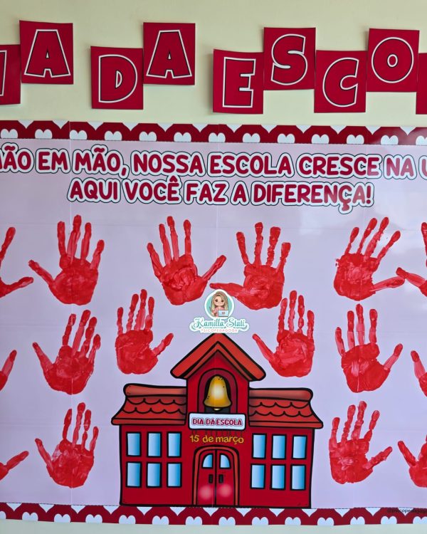 Mural das mãozinhas dia da escola - Imagem 6