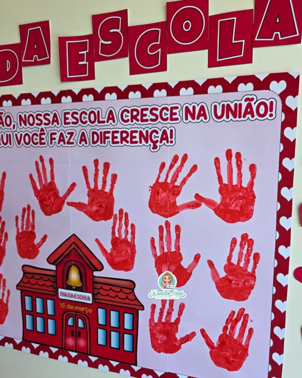 Mural das mãozinhas dia da escola - Imagem 7