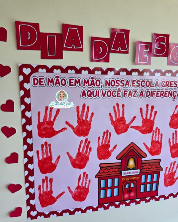 Mural das mãozinhas dia da escola - Imagem 8