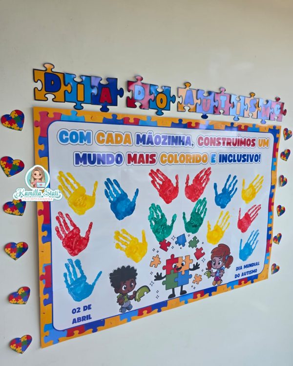Mural das mãozinhas dia do autismo - Imagem 3
