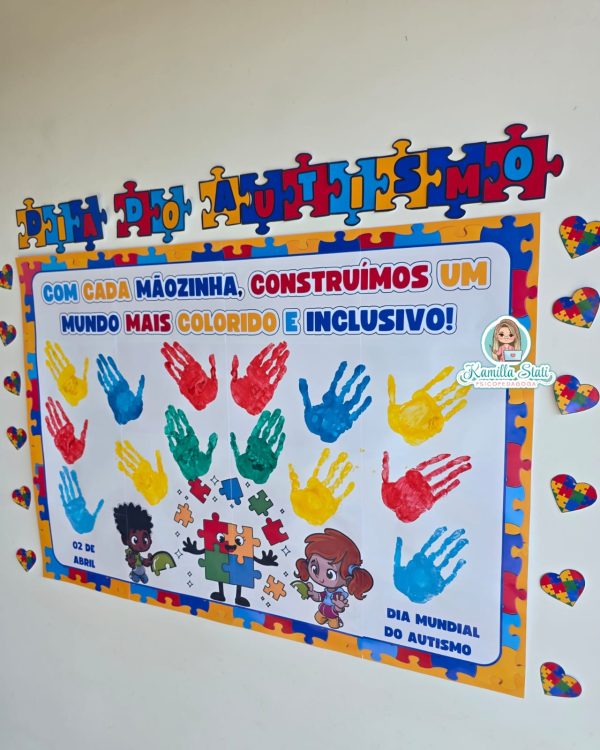Mural das mãozinhas dia do autismo - Imagem 4